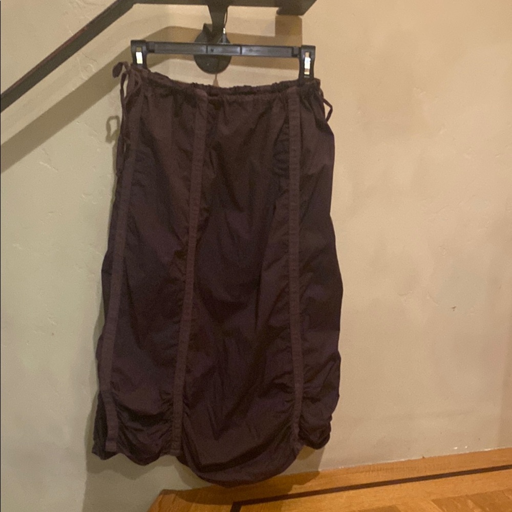 XCVI Wearables shirred asymmetric adjustable brown skirt